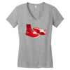 red skinhead bovver boots ideal birthday gift or present Women's V-Neck T-Shirt