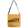 evolution of table tennis or ping pong mens black t shirt top Adjustable Strap Totes