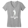 finger wag batle royal gaming Women's V-Neck T-Shirt
