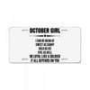 Super October Girl License Plate