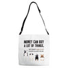 MONEY CAN BUY A LOT OF THINGS, Adjustable Strap Totes