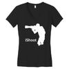ishoot   camera photographer trained shooting funny gun photo gift tee Women's V-Neck T-Shirt