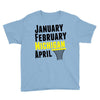 January February Michigan April - March Madness Basketball Youth Tee
