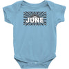 legends are born in june Baby Onesie