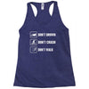 Don't drown crash walk Tee Swim Bike Run Triathle Racerback Tank