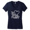 girls fish too only prettier Women's V-Neck T-Shirt