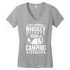 love whiskey and camping! Women's V-Neck T-Shirt