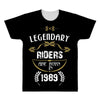 legendary riders are born in 1989 All Over Men's T-shirt