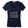 love cheer gold mixed media Women's V-Neck T-Shirt