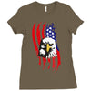 american eagle usa flag head Ladies Fitted T-Shirt