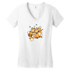 playful foxes Women's V-Neck T-Shirt