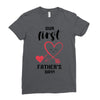 Our First Father's Day! Baby Girl Ladies Fitted T-Shirt