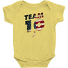 team 10 american flag Baby Onesie