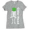 ciderhead cider drinking skeleton and apple Ladies Fitted T-Shirt