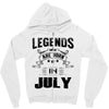 Legends Are Born In July Zipper Hoodie