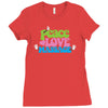 peace, love, massage Ladies Fitted T-Shirt