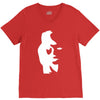 sax player lady face optical illusion V-Neck Tee