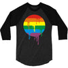 rainbow colored stripes dot running splashes 3/4 Sleeve Shirt
