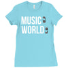 music on world off Ladies Fitted T-Shirt