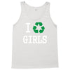 i recycle girls slogan text funny baseball jersey Tank Top