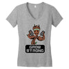 groot grow strong galaxy gym fitness mashup Women's V-Neck T-Shirt