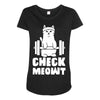 gym cat workout Maternity Scoop Neck T-shirt