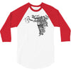girl butterfly head 3/4 Sleeve Shirt