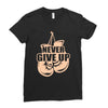 Never Give Up Uterine Cancer Awareness Ladies Fitted T-Shirt