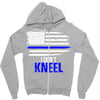 i don't kneel   patriotic stand for the flag, kneel for the dead Zipper Hoodie