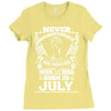 Never Underestimate Dog Rescuer Who Was Born July Ladies Fitted T-Shirt