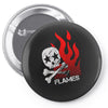skull &amp; flames Pin-back button