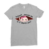 March Peeking Out Asian Baby Girl Ladies Fitted T-Shirt