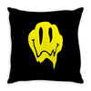 melting acid smiley face Throw Pillow