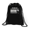 a balanced diet is a beer in each hand Drawstring Bags
