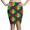 rasta skull and crossbones Pencil Skirts