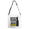 save water drink beer (2) Adjustable Strap Totes