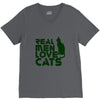 real men love cats, funny quote V-Neck Tee