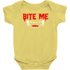 bite me halloween vampire teeth Baby Onesie