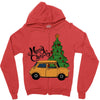 merry christmas car Zipper Hoodie
