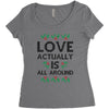 Love Actually Is All Around Ugly Christmas for light Women's Triblend Scoop T-shirt