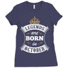 Legends Are Born In October Ladies Fitted T-Shirt
