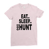 eat sleep hog hunt Ladies Fitted T-Shirt