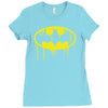 batman dying bleeding logo Ladies Fitted T-Shirt