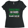 christmas so hard santas elves wanna find me Women's Triblend Scoop T-shirt