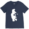 sax player lady face optical illusion V-Neck Tee