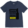 save water drink beer (2) V-Neck Tee