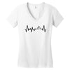 Heart Beats Mountain Women's V-Neck T-Shirt