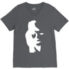 sax player lady face optical illusion V-Neck Tee
