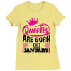 Queens Are Born in January Ladies Fitted T-Shirt