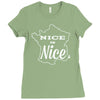 nice is nice Ladies Fitted T-Shirt